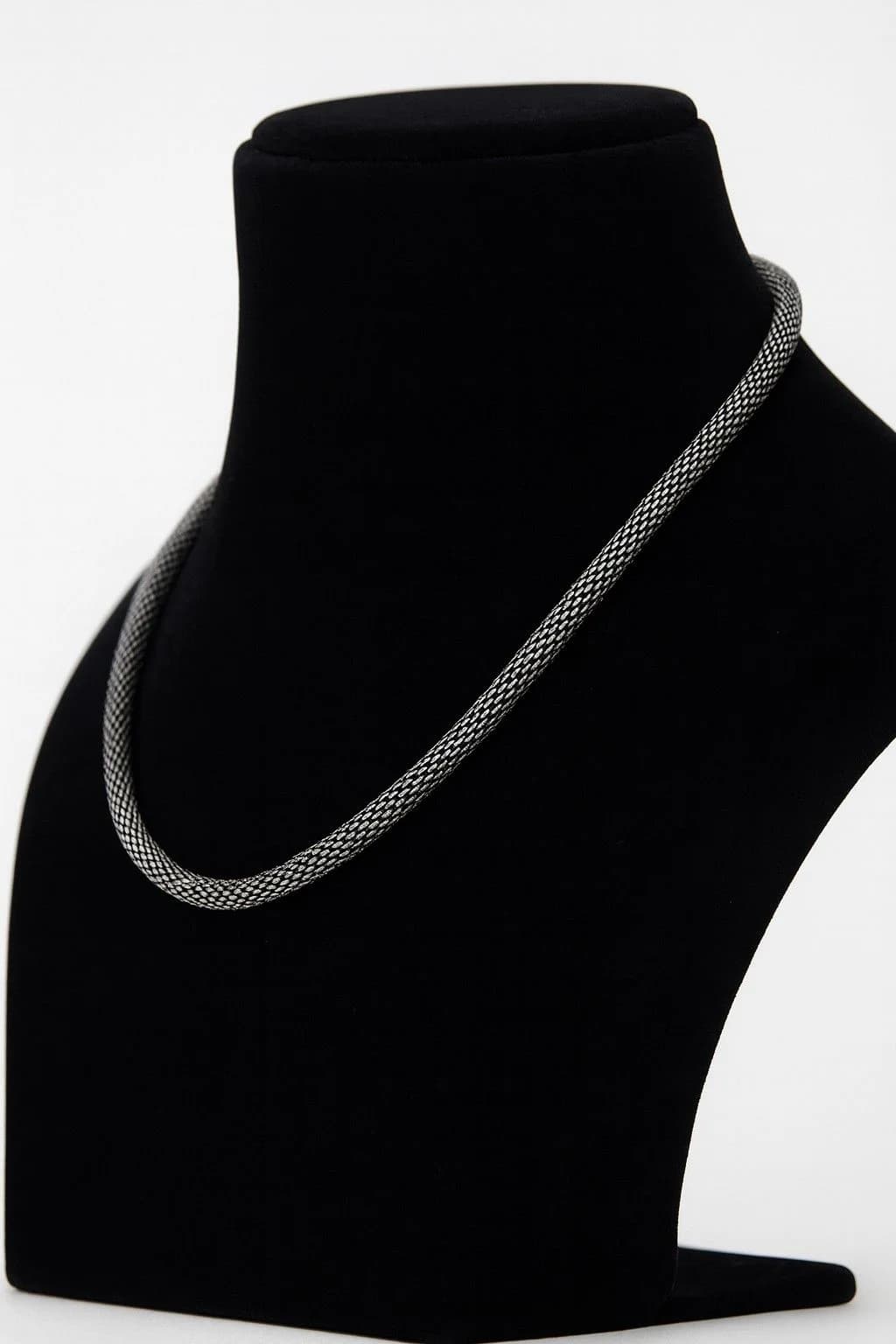 Oxidized Silver Herringbone Chain