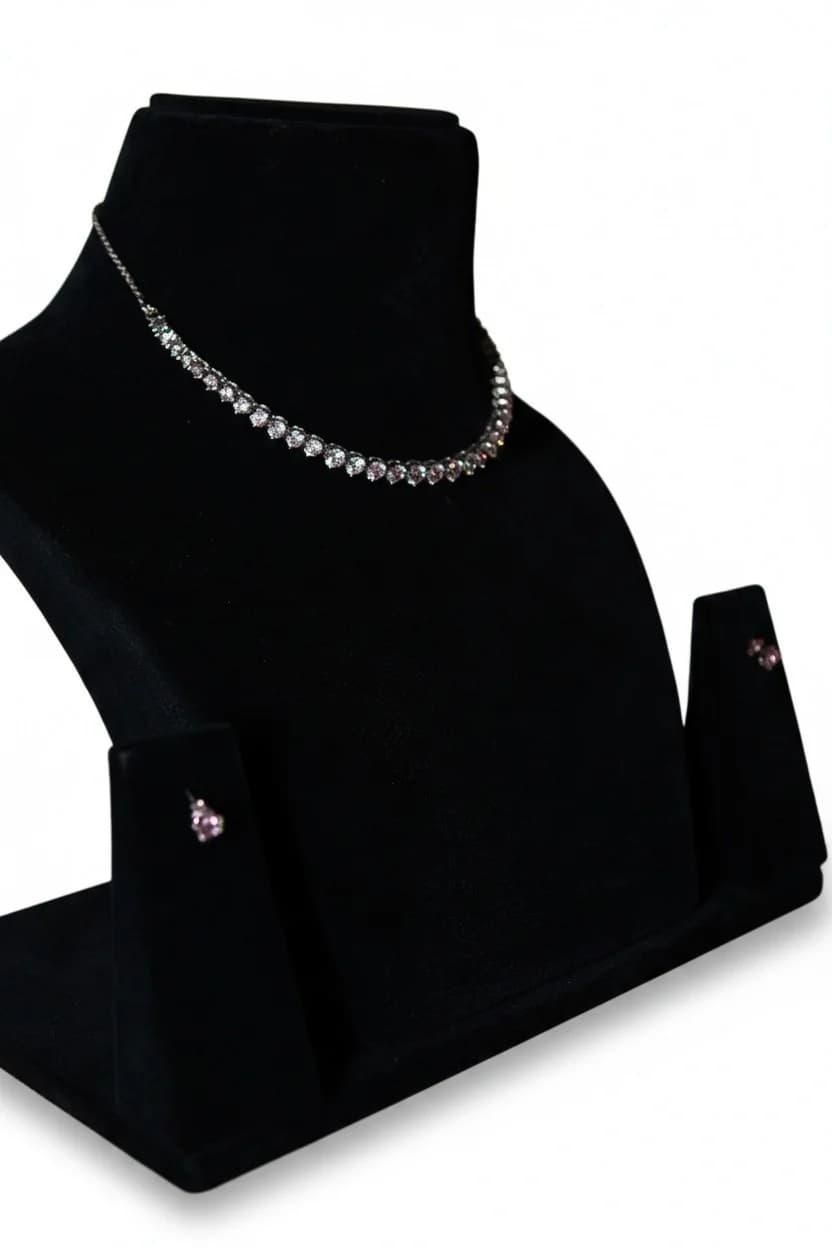 Silver-Plated Choker Style Necklace Set