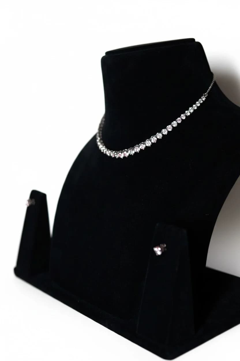 Silver-Plated Choker Style Necklace Set