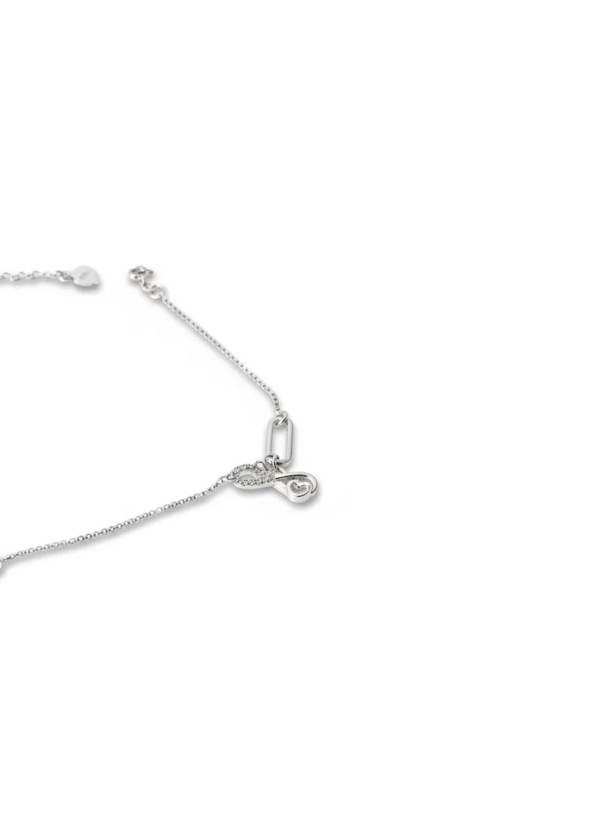 Sterling Silver Emerald Green Motif Anklet