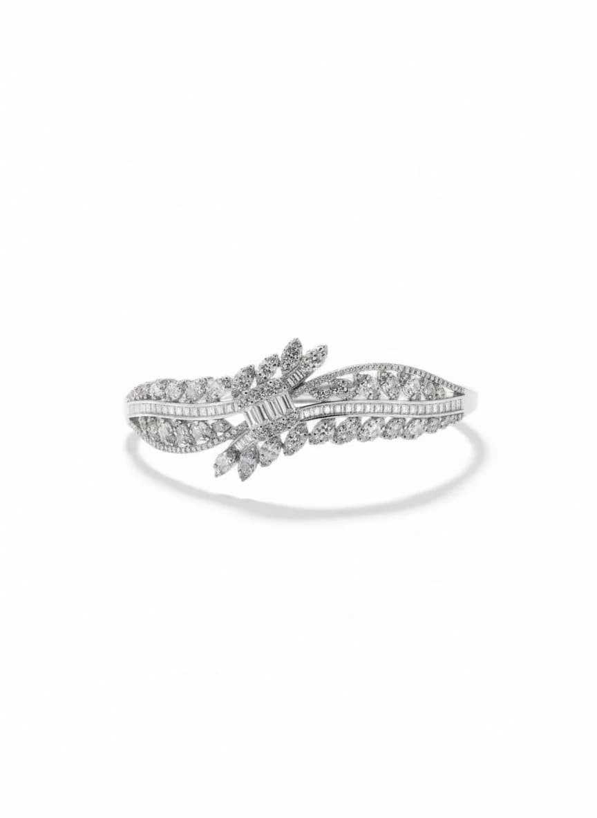 Vintage Platinum Cubic Zirconia Bracelet
