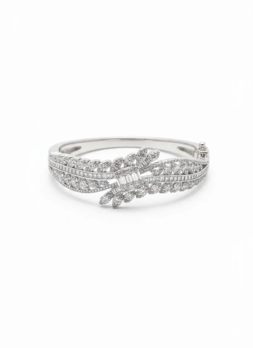 Vintage Platinum Cubic Zirconia Bracelet