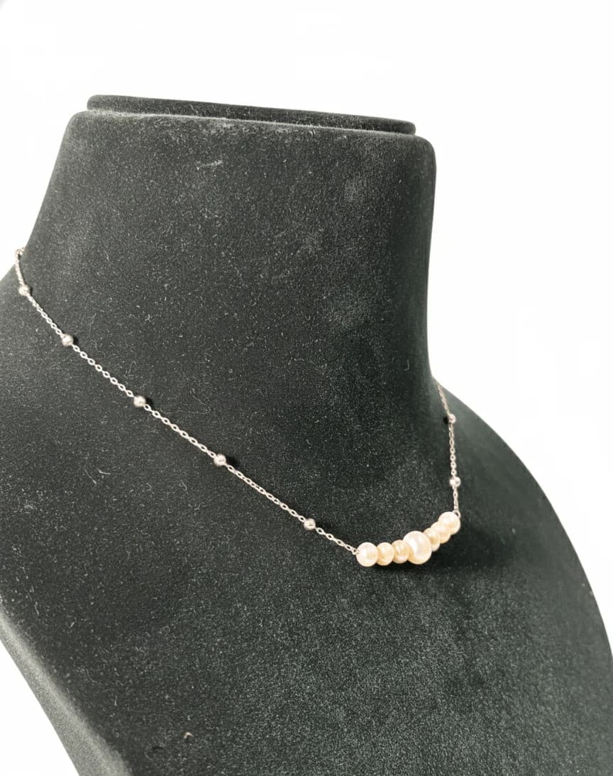 Avon Opulent Pearl Glow Silver Necklace