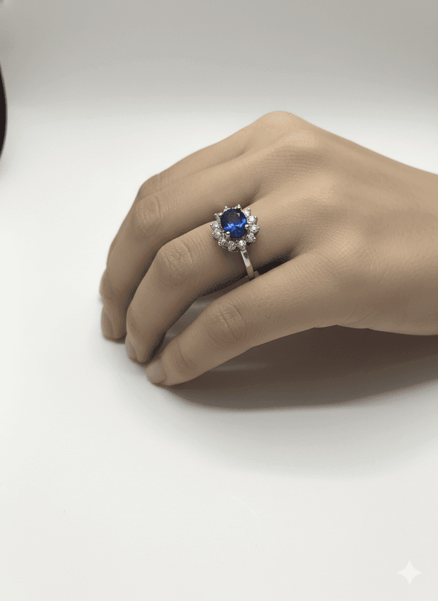 Blue Stone Silver Ring