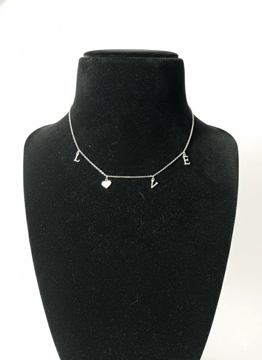 Silver LOVE Charms Necklace