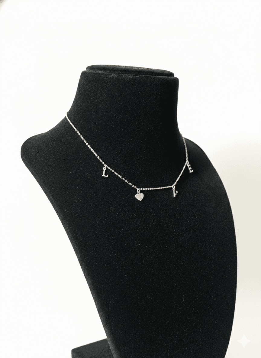 Silver LOVE Charms Necklace