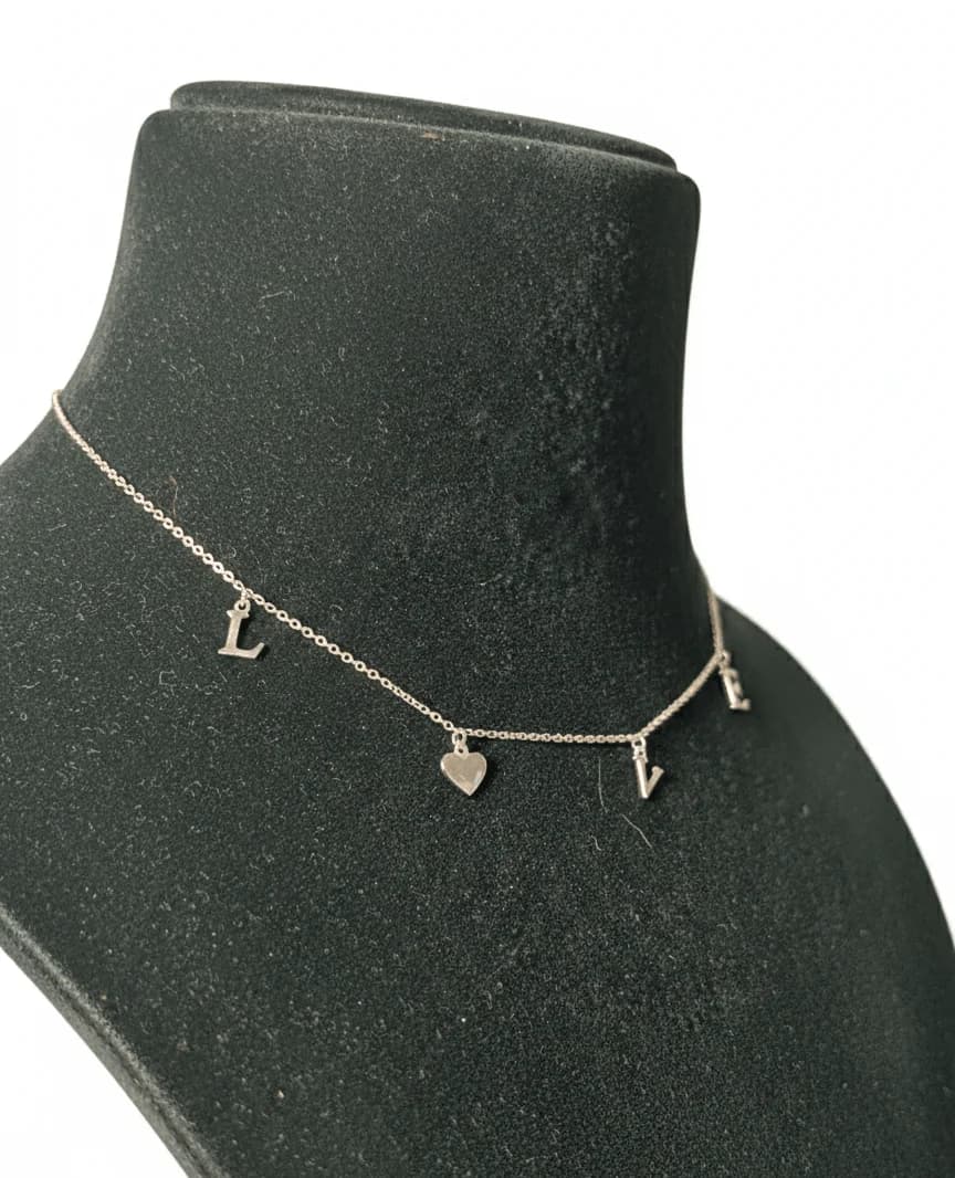 Silver LOVE Charms Necklace