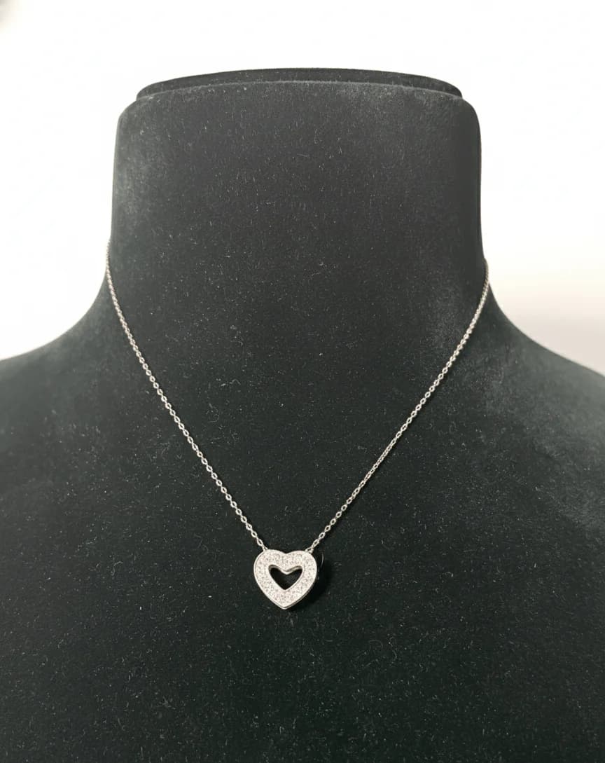 Silver Heart Pendant Necklace