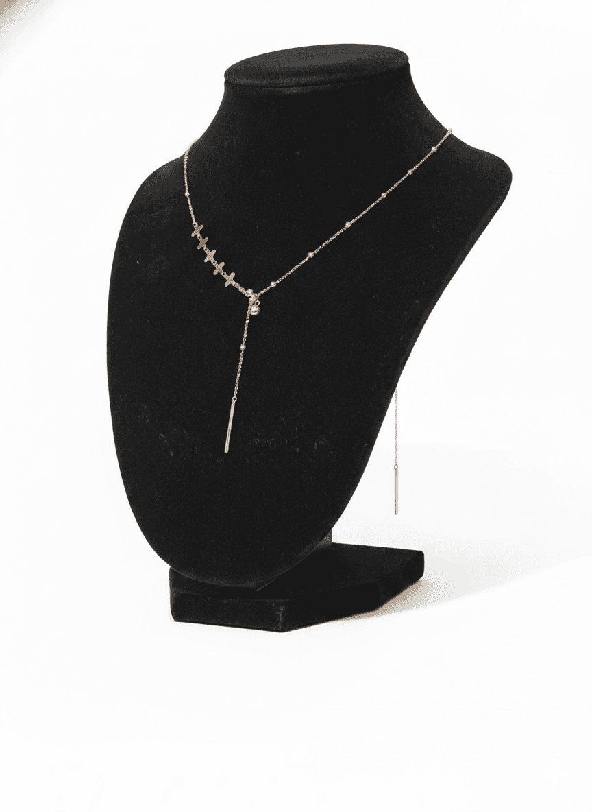 Rose Gold Butterfly Lariat Necklace