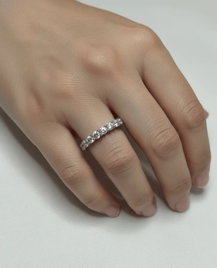 Silver Half Eternity Ring