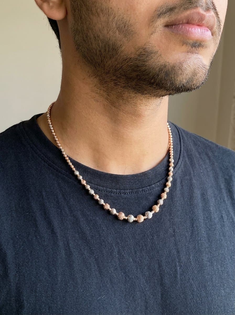 Luxury Tri-Tone Crystal Bead Necklace
