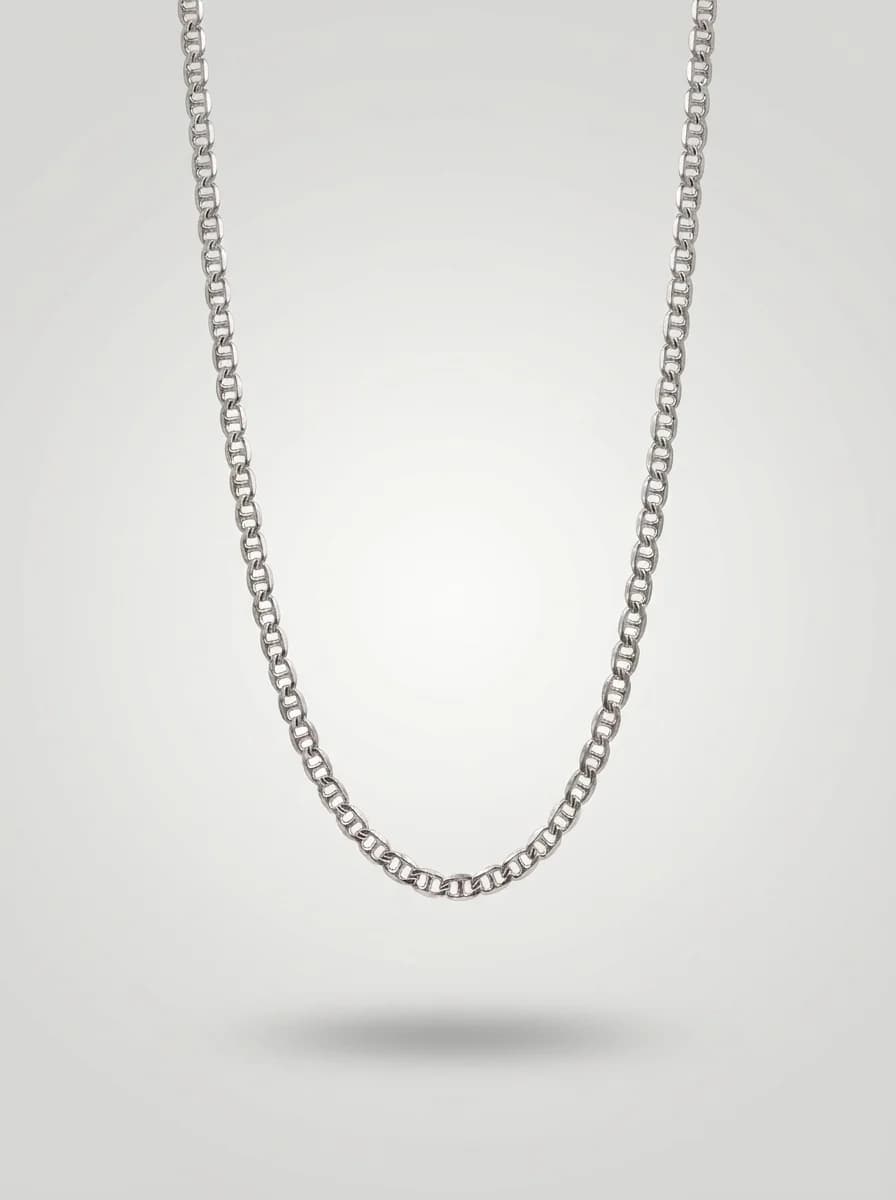 Modern Silver Link Chain Necklace