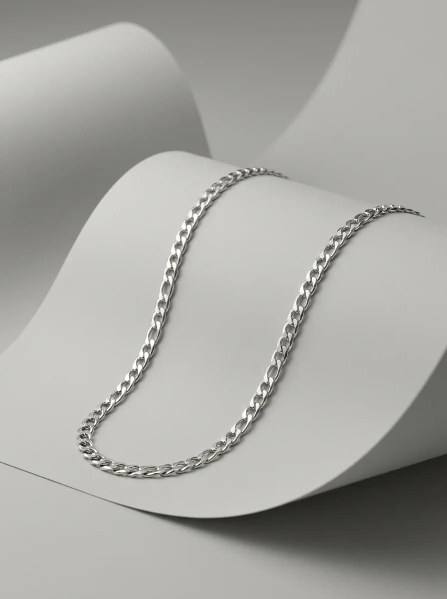 Modern Silver Link Chain Necklace