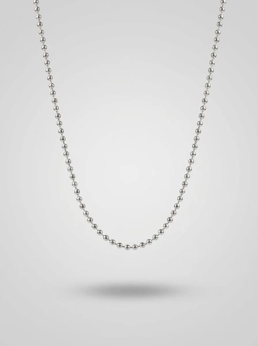 Classic Silver Ball Chain Necklace