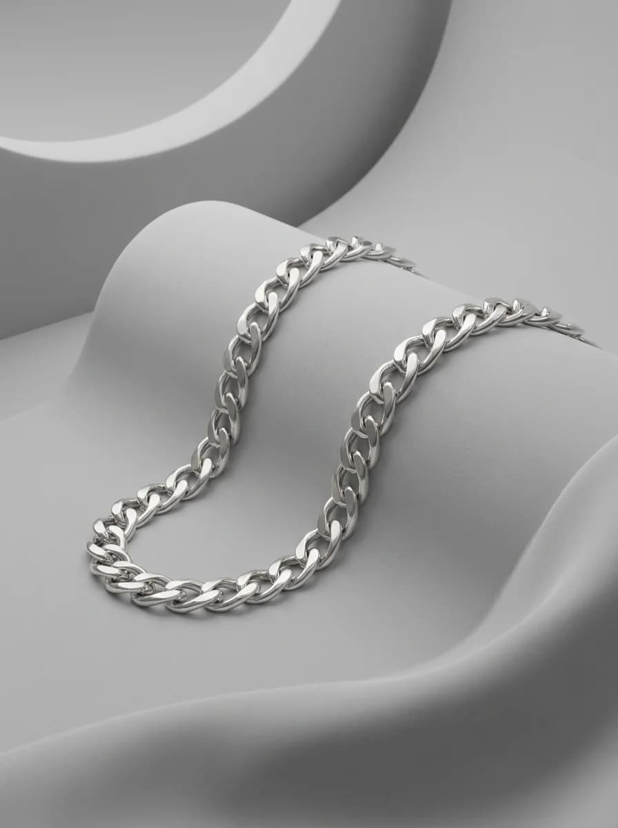 Bold Silver Double Link Chain Necklace