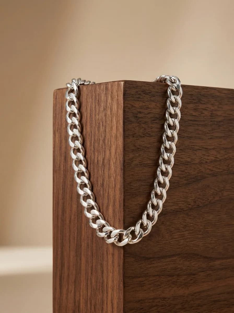 Bold Silver Double Link Chain Necklace