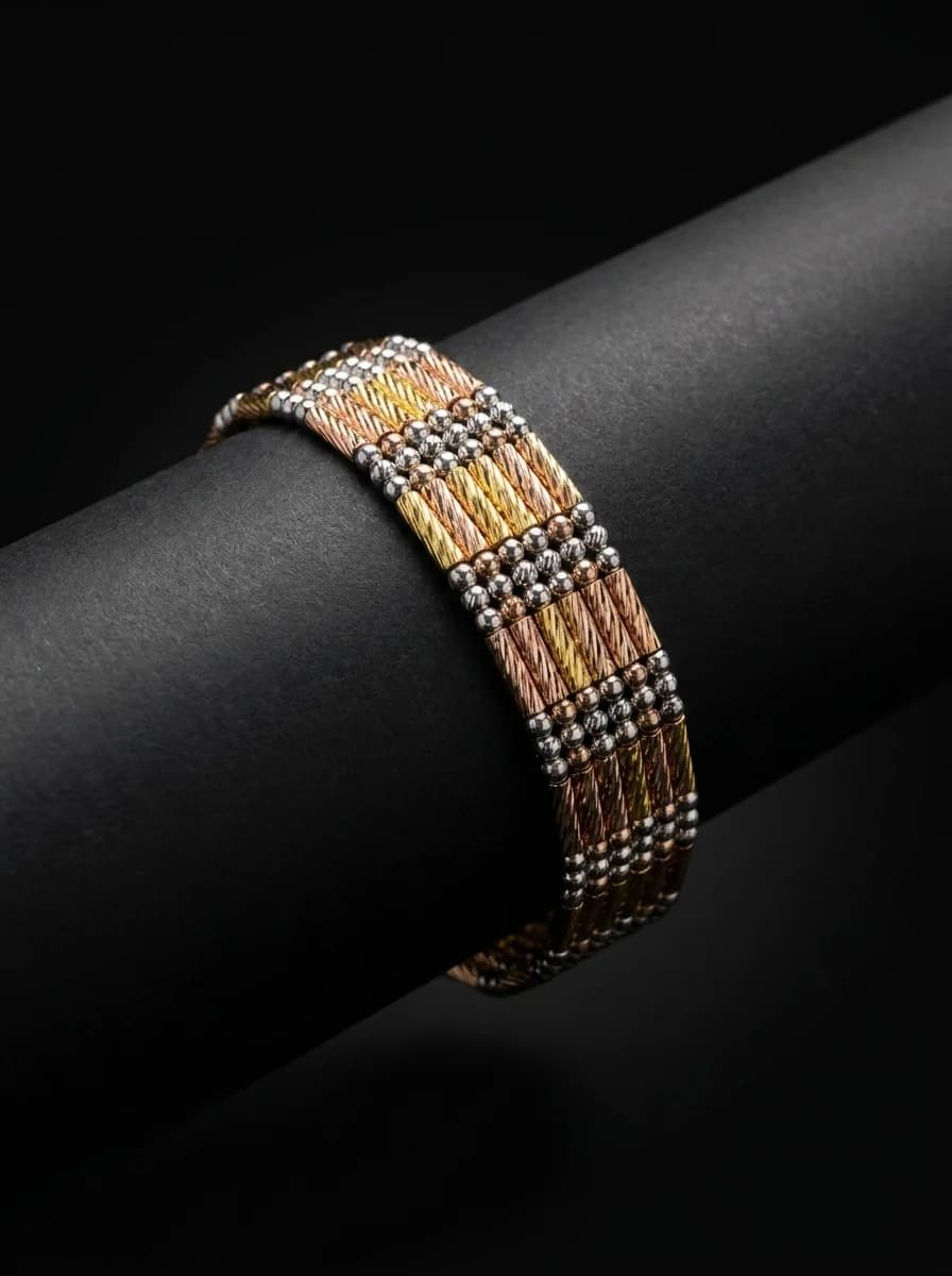Luxury Tri-Tone Stretch Bracelet