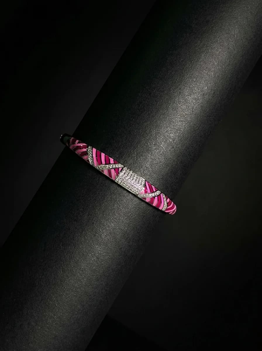 Elegant Pink Designer Kada Bracelet