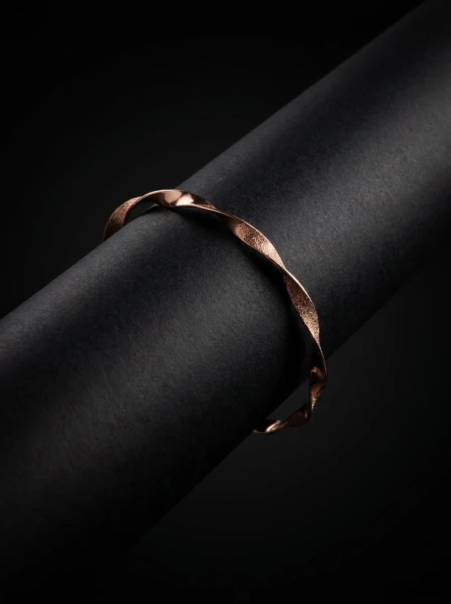 Elegant Twisted Rose Gold Bangle