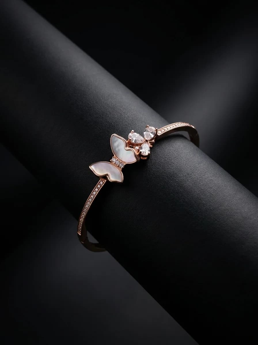 Rose Gold Butterfly Crystal Bracelet