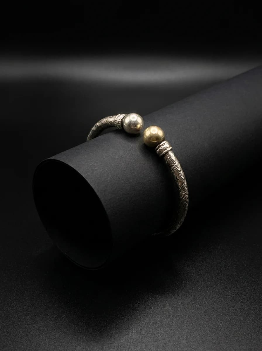 Classic Dual Bead Open Bracelet