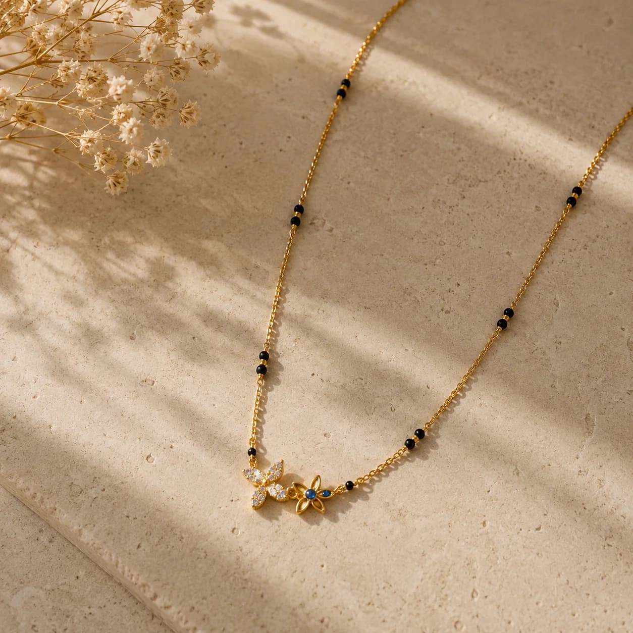 Butterfly Bliss Gold Plated Sterling Silver Mangalsutra