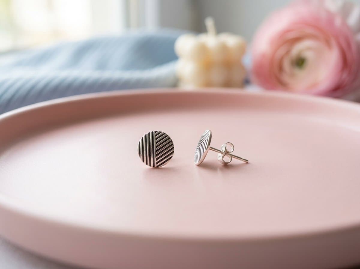 Minimal Stripe Pattern Stud Earrings