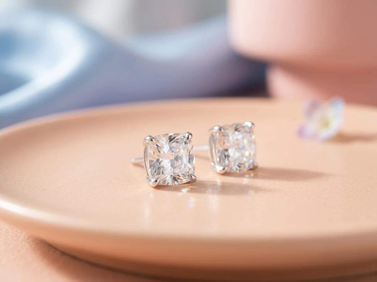 Classic Solitaire Crystal Stud Earrings