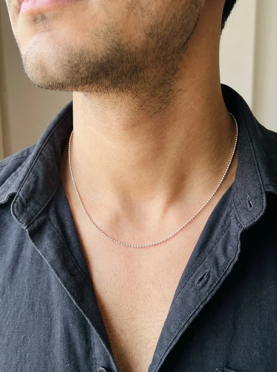Classic Silver Ball Chain Necklace
