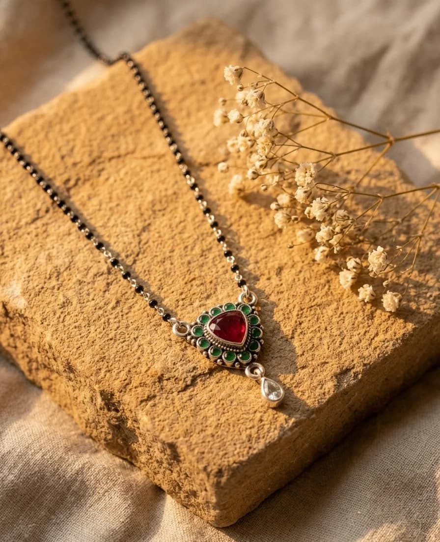 Ruby Royale Sterling Silver Mangalsutra