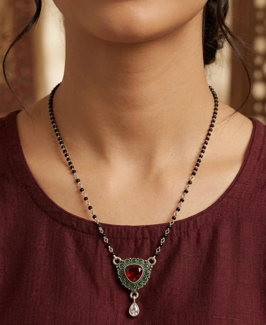 Ruby Royale Sterling Silver Mangalsutra