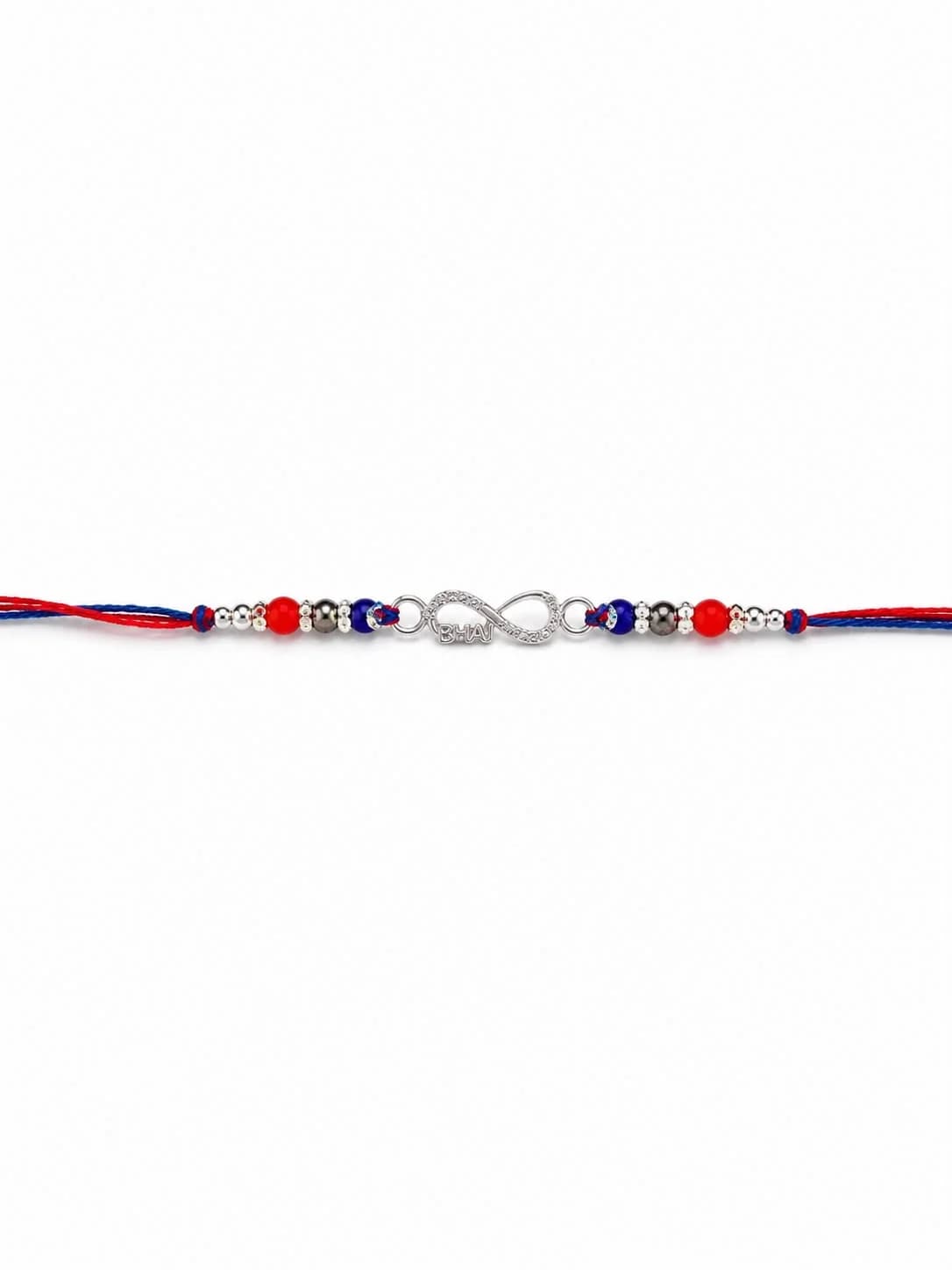 Bhai Infinity Rakhi for Brother | Red Blue Beaded Raksha Bandhan Thread
