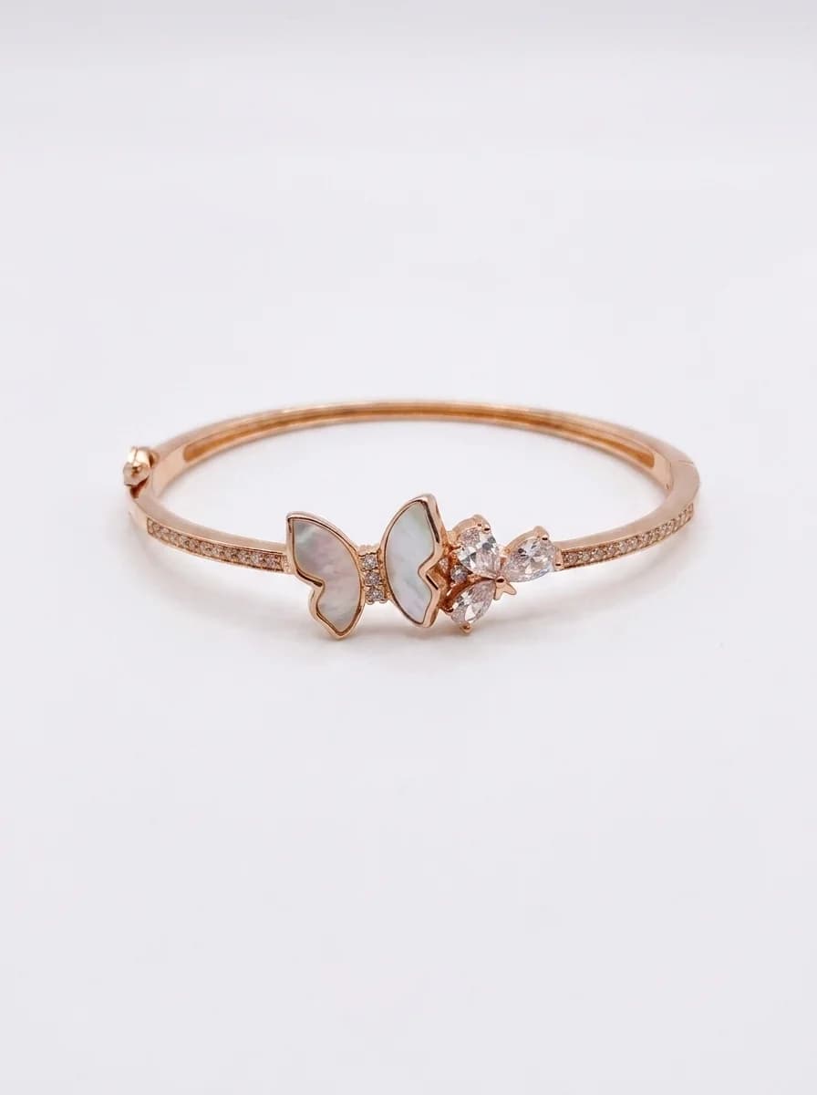 Rose Gold Butterfly Crystal Bracelet