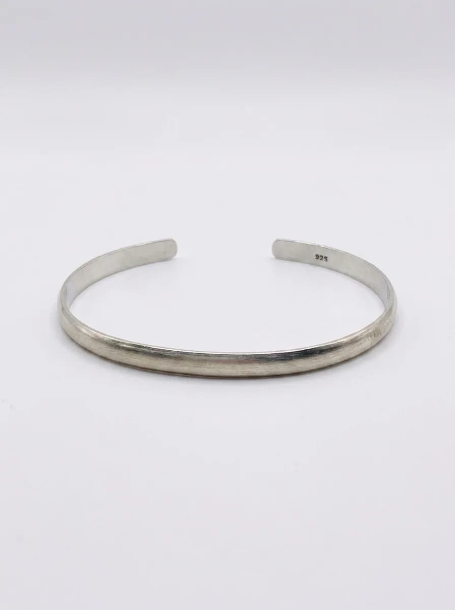 Classic Minimal Silver Open Cuff Bracelet