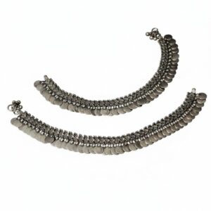 Black Metal Oxidised Silver payal