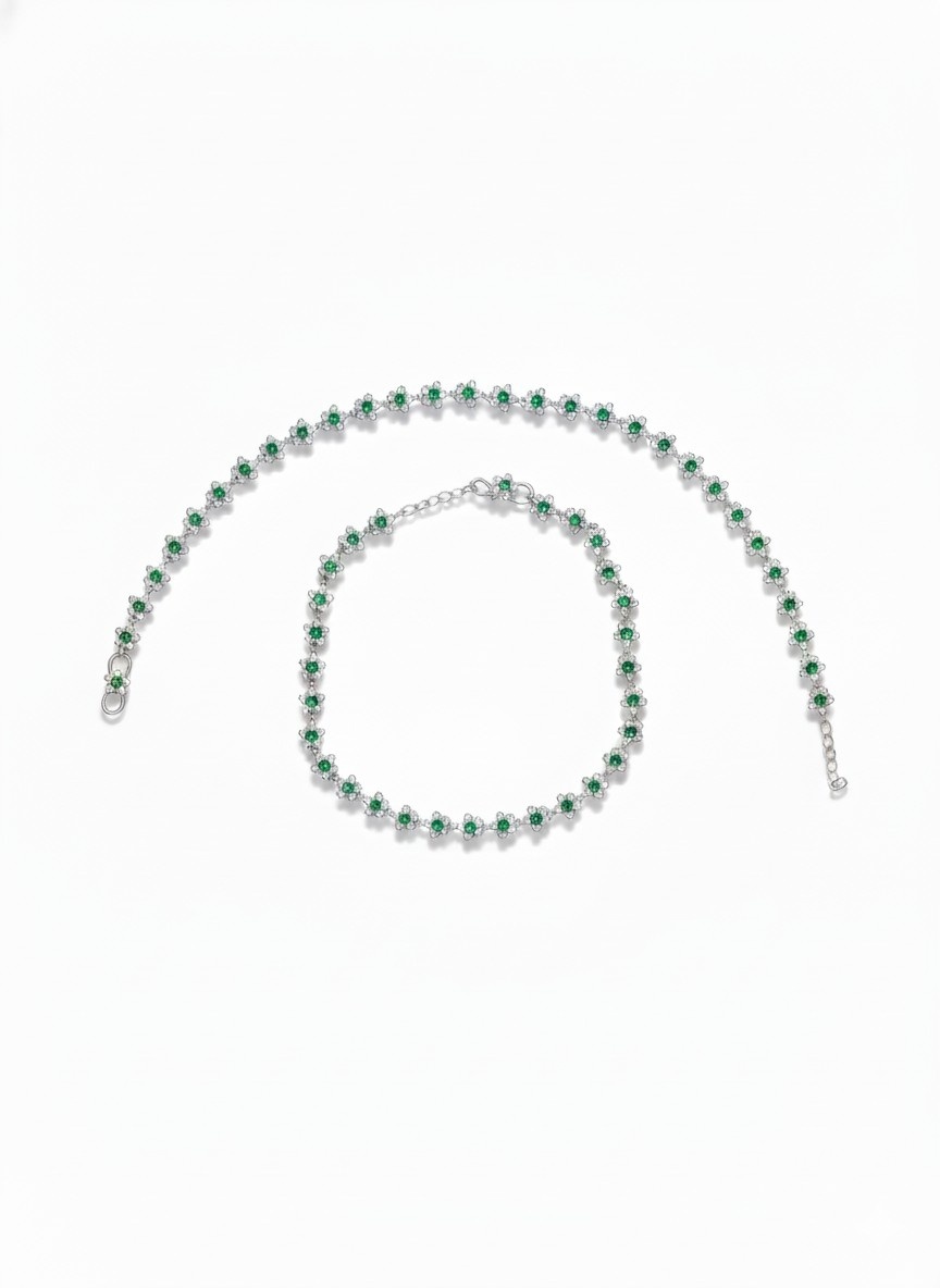 EmraldFlowerAnklet891