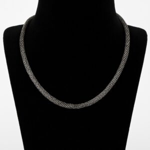 Oxidized Silver Herringbone Chain