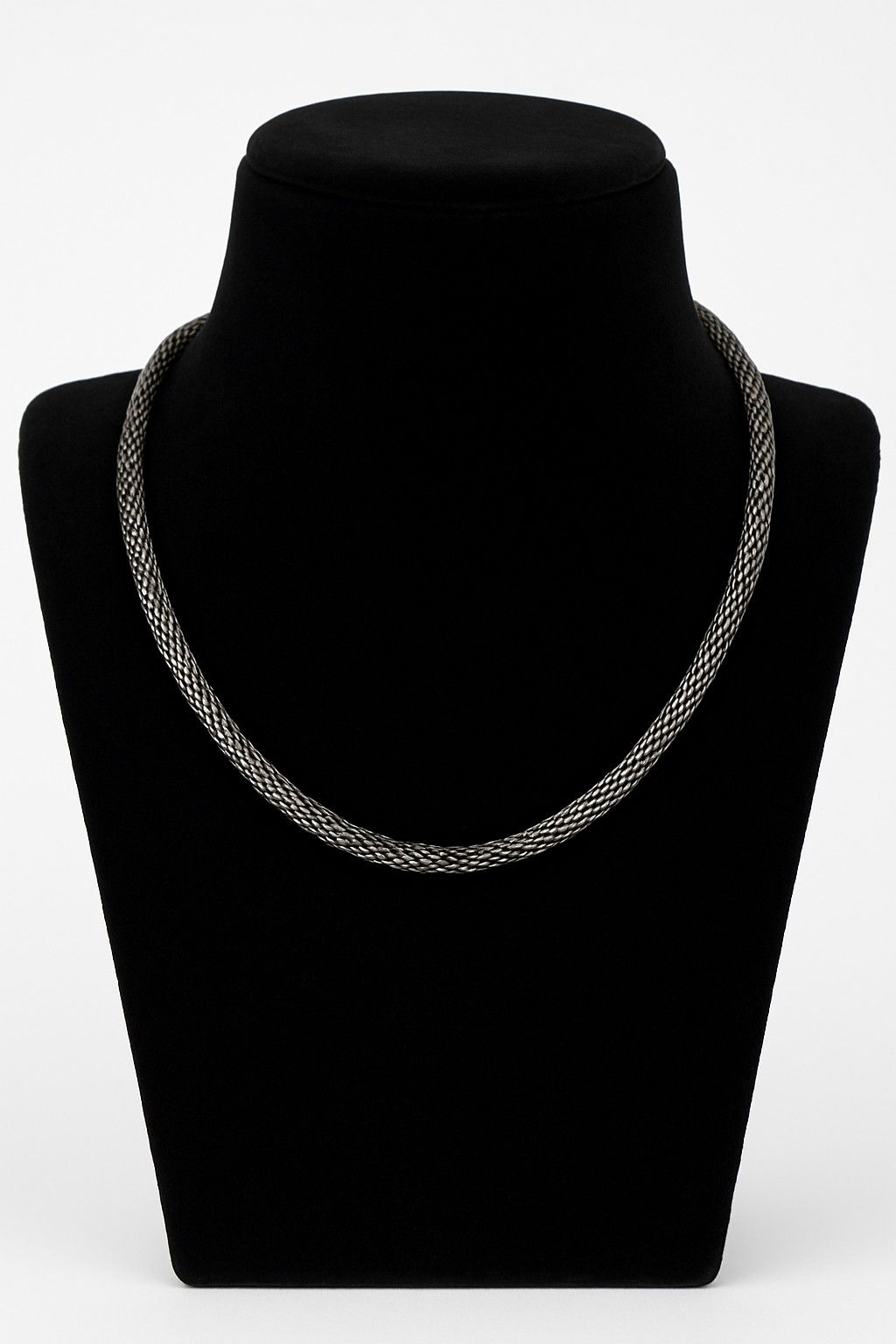Oxidized Silver Herringbone Chain