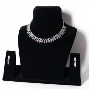Silver Diamond Necklace set