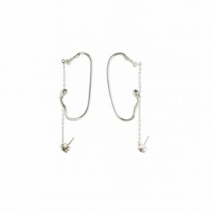 Silver-toned cubic zirconia-studded ear cuff Earrings