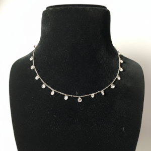 Sterling Silver Crystals Necklace