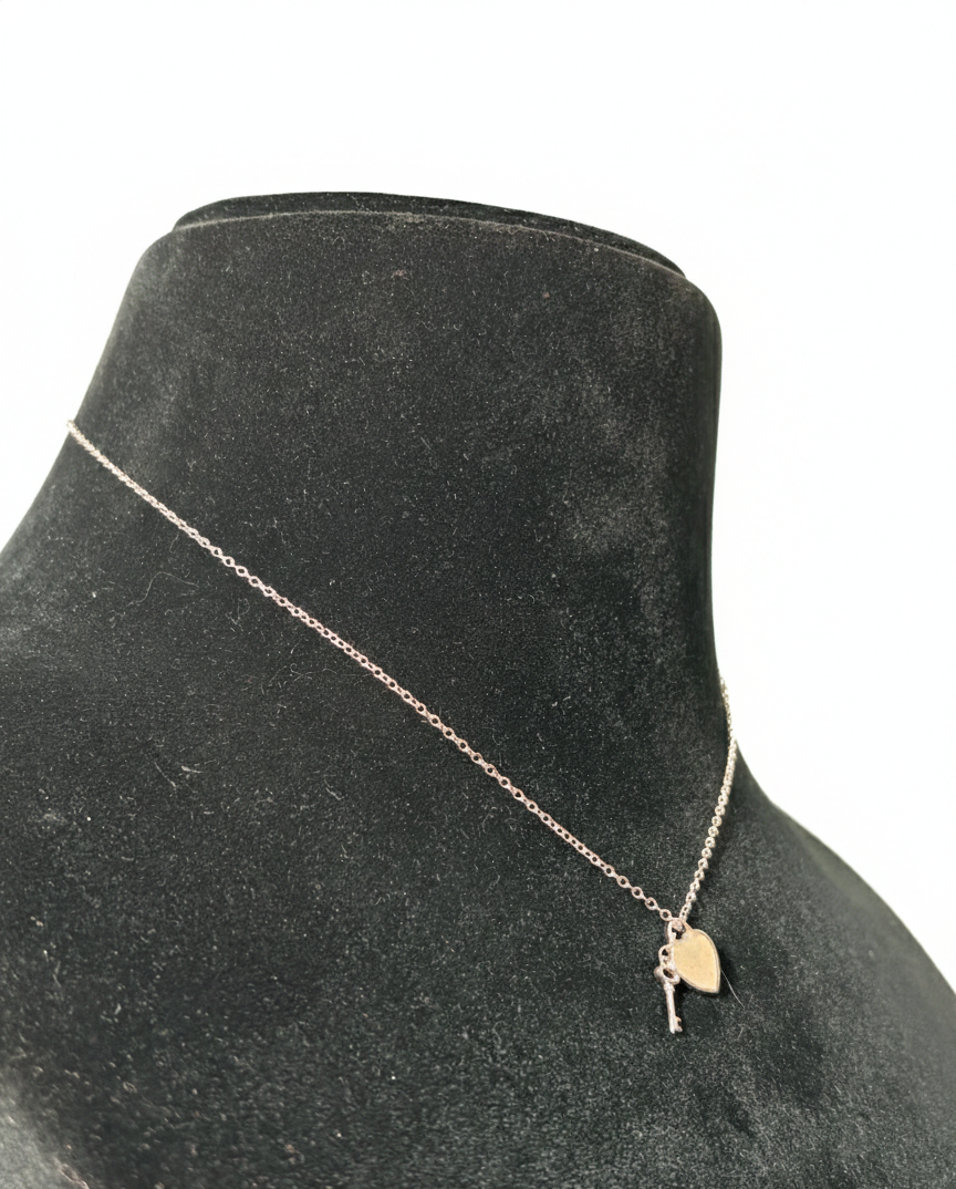 Sterling Silver Heart and Key Necklace.(3)