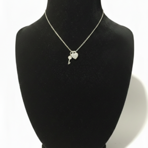 Sterling Silver Heart and Key Necklace