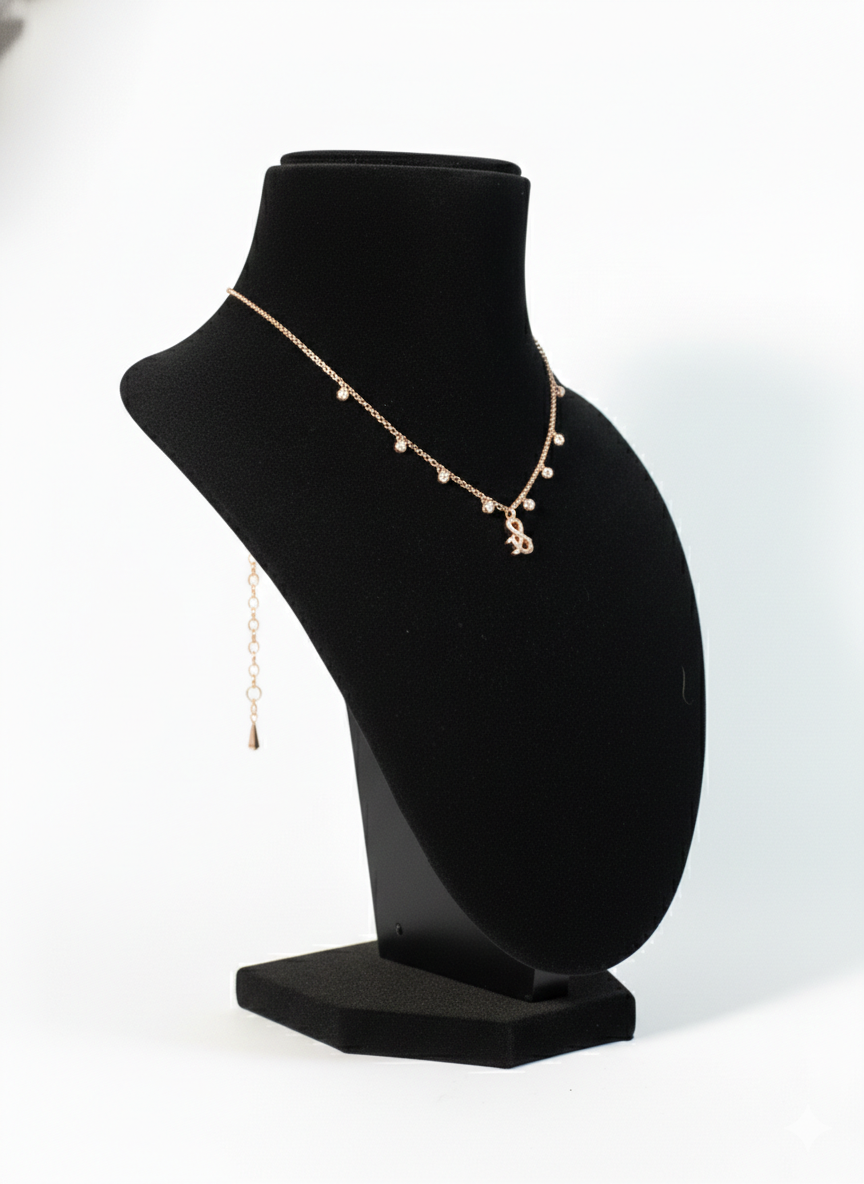 & symbol rose gold chain Necklace(1)