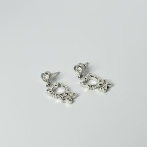 Cat Stud Earrings with Cubic Zirconia (CZ) Crystals