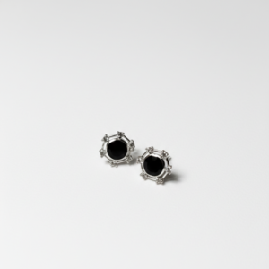 Sterling Silver Stone Inlay Twist Frame Moreen Stud Post Earrings