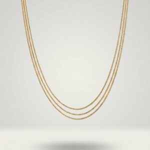 Elegant Triple Layer Gold Chain Necklace