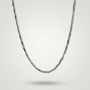 Modern Silver Bar Link Chain Necklace