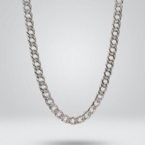 Bold Silver Double Link Chain Necklace