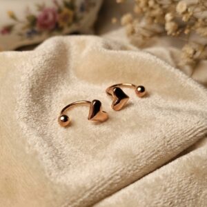 Rose Gold Heart Minimal Stud Earrings
